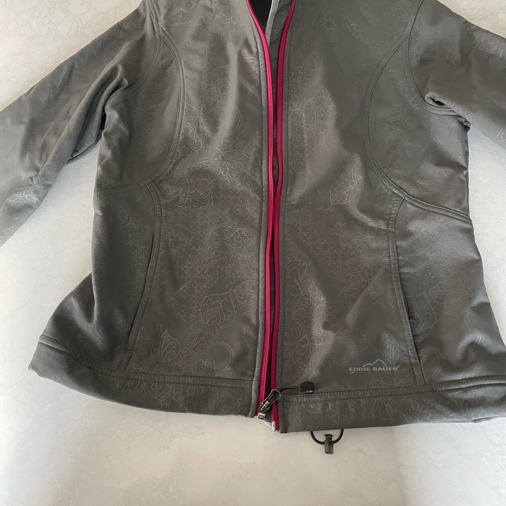 Gray Jacket with Pink Zipper